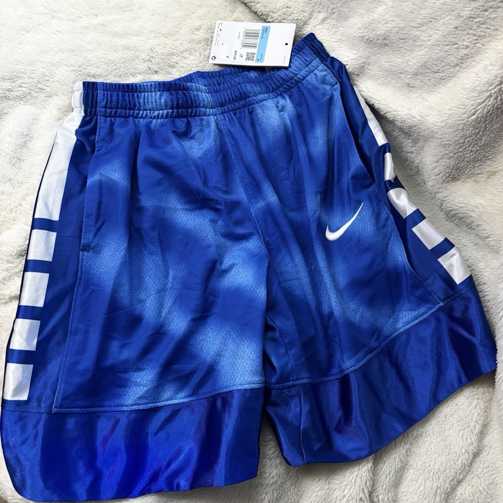 NWT Nike Kids Blue Tie Dye Dri-FIT Basketball Shorts Athletic Sporty Size Medium